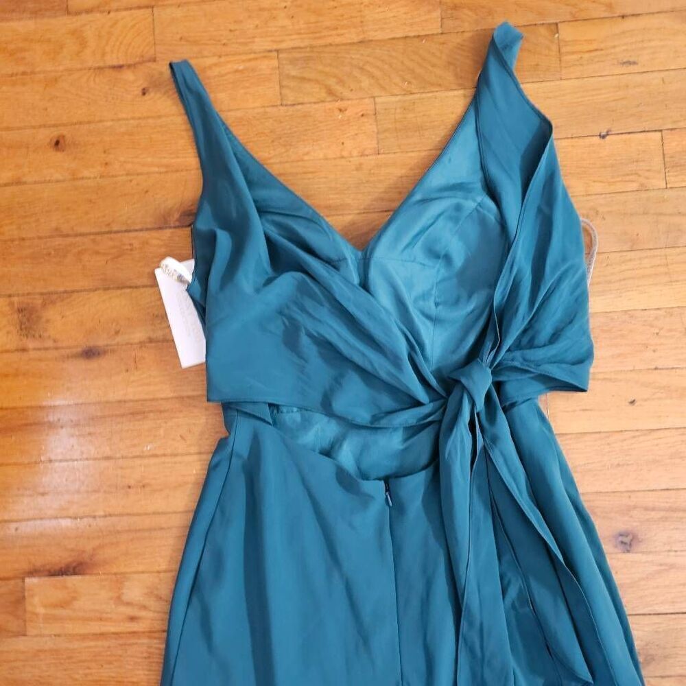 Jenny Yoo Delaney Maxi Dress V Neck Tie Back Size 2 - Picture 5 of 8